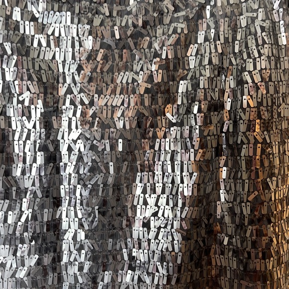 Chicos Womens Medium (1) Silver Sequin Stephanie Pencil Skirt Metallic L… - Picture 2 of 7